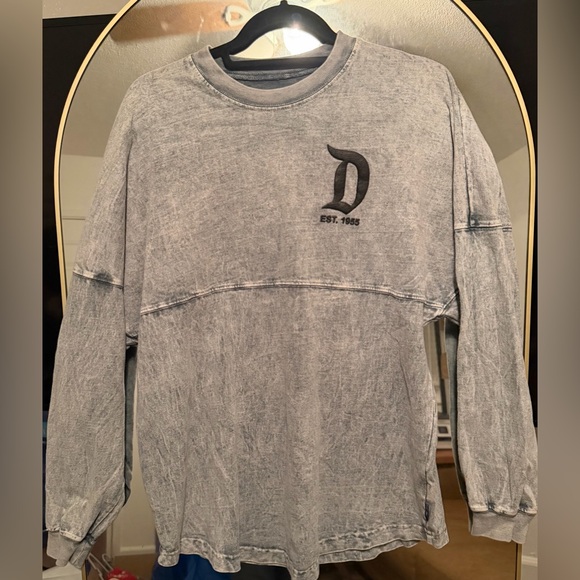 Disneyland Resort Tops - Disneyland Spirit jersey Gray Distressed Sweatshirt with Black Logo